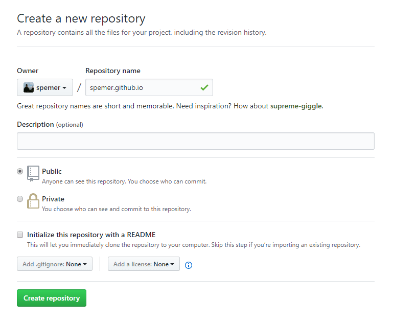 Create a new repository