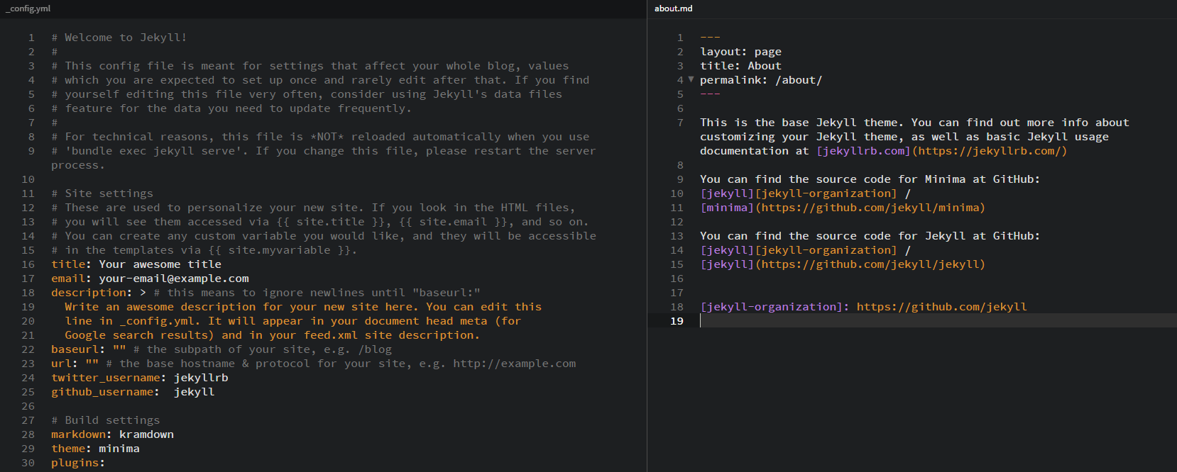 YAML config