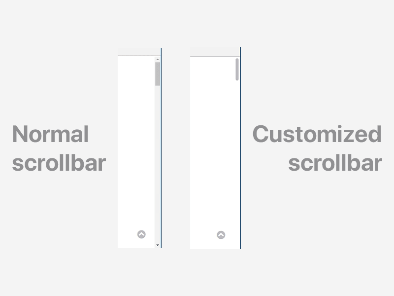 Normal scrollbar(left) and customized one(right) on Chrome browser
